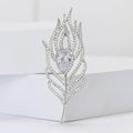Crystal Feather Leaf Brooch for Jackets Scarves and Coats view 4