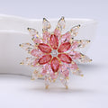 Layered Snowflake Brooch A Layered Pointed Crystal Flower Or Snowflake In A Gold-Tone view 7
