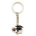 Enamel Graduation Cap Books Bouquet Keychain Gold Ring view 5