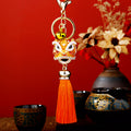 Lion Dance Head Tassel Keychains with Four Braided Fortune Loop Options view 11
