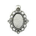Floral Loop Oval Cabochon Pendant Trays in Two Finishes view 3