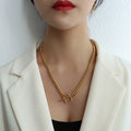 Thick Curb Chain OT Toggle Necklace And Matching Bracelet view 3