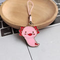 Pink Axolotl Enamel Phone Charms Strap Lanyard 5 Poses view 6