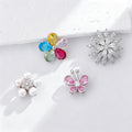 Gold Tone Silver Tone Flower Sculpted Seven Designs Metal Brooch Pin view 5