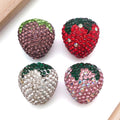 Rhinestone Covered Strawberry Beads in Two Sizes and Four Colors view 2