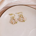 Floral Wreath Pearl Look Clip Stud and Hook Earrings view 6