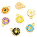 Colorful Daisy Flower Charms in Seven Glossy Enamel Colors view 3