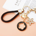 Five Petal Clover Medallion Keychains in Seven Braided Loop Options view 7