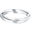 White Metal Interlocking Triple Band Plain Ring Alloy 6-10 view 5