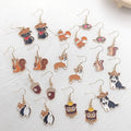 Gold Tone Enamel Animal Figure Drop Earrings 10 Styles view 1