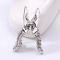 Skull Detail Pliers Brooch Antique Gold and Silver view 7