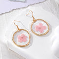 Irregular Gold Rim Resin Dried Flower Drop Earrings 7 Styles view 5