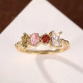 Mixed-Cut Multicolor Slim Ring In Polished Gold Tone view 3