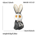 Long Ear Rabbit Enamel Brooch With Crystal Bow in Two Colors view 5