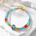 Multistrand Seed Bead Evil Eye Bracelets in Eight Colors view 6