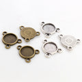 Round Three-Loop Cabochon Connector Trays in Two Finishes view 1