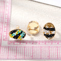 Gold Tone Oval Seed Bead Adjustable Rings in Four Colorways view 4