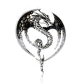 Coiled Winged Dragon Brooch in Four Enamel Colorways view 2