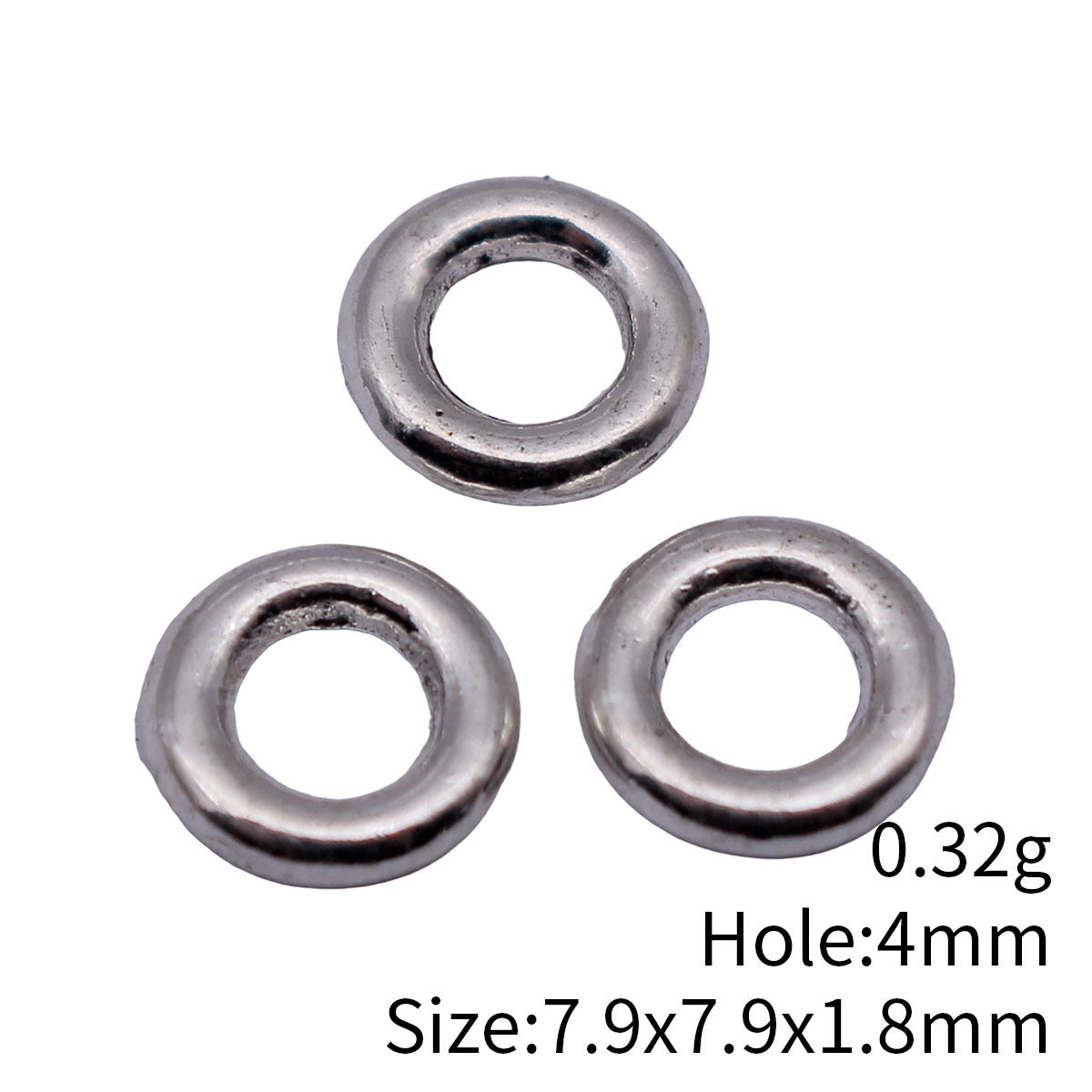 7.9x7.9x1.8mm 0.32g Multicolor Zinc Alloy Round Ring Connector Spacer Beads for Bracelet Jewelry Making