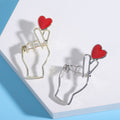 Hand Finger Heart Gesture Brooch Red Enamel Pin Gold Silver view 3
