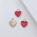 Gold Tone Enamel Heart Charms in Seven Solid Colors view 5