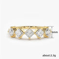 Gold Five Stone Princess Cut CZ Band Ring Sizes 6-10 view 4
