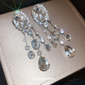 Oval Crystal Chandelier Clip Earrings in Polished Statement Design view 4