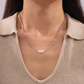 Multicolor Natural Stone Baroque Pearl Bead Necklace Gold Accents view 3