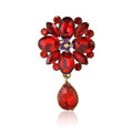 Crystal Flower Cluster Brooch With Teardrop in Eight Colors view 5