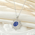 Gold and Silver Tone Blue Enamel Celestial Burst Necklaces view 4