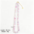 Five Color Mixed Flat Bead Necklaces With Carabiner Clasps view 10