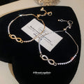 Gold Silver Infinity Zircon Tennis Adjustable Bracelets view 2