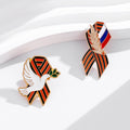Red Gold Tone Flag Enamel Four Designs Metal Brooch Pin view 4