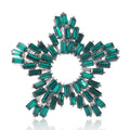 Statement Geometric Baguette Crystal Star Brooch in Red view 1