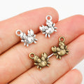 Small Crab Charms in Antique Bronze and Silver for Jewelry Making view 1