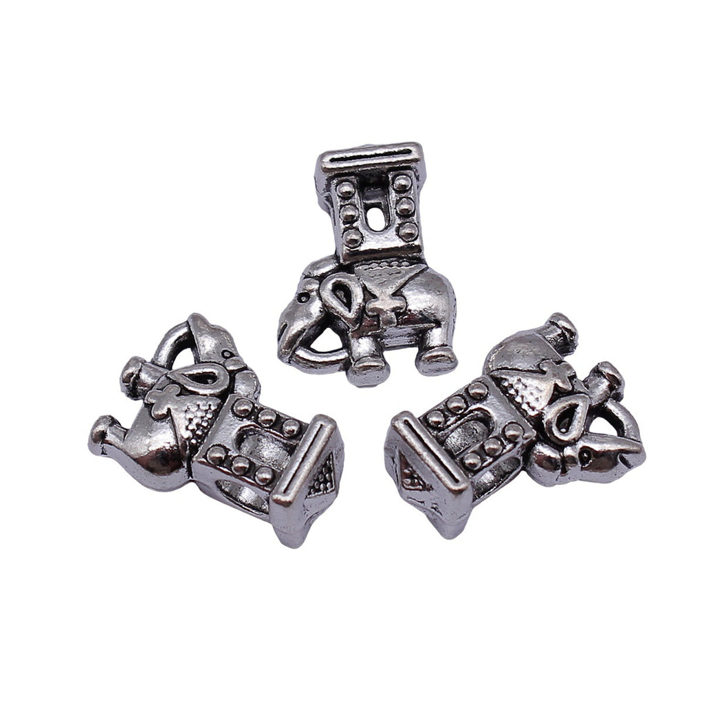 19x14x8.5mm 4.8g Antique Silver Zinc Alloy Elephant Large Hole Beads for DIY Bracelet Jewelry Making