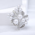 Pearl Berry Branch Brooch Gold or Silver Metal Leaves view 6