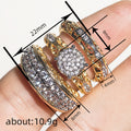 Two Tone Gold Silver Filigree Three Piece Stack Ring Set view 4