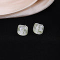 Seven Color Rounded Square Abstract Pattern Stud Earrings view 8