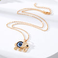 Gold and Silver Tone Elephant Evil Eye Pendant Necklaces view 2