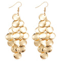 Layered Sequin Chandelier Earrings In Silver And Gold view 5