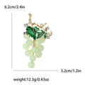 Beaded Grape Cluster Brooch in Green or Purple Cluster Pin view 6