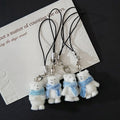 White Flocked Polar Bear Phone Charms in Four Scarf Styles view 3