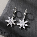 Silver Tone Clear Crystal Geometric Huggie Drop Earrings in Six Designs view 9