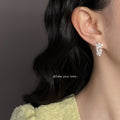 Gold-Tone Pearl Crystal Cluster Earrings Stud and Clip-On view 2