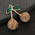 Pave Rhinestone Cherry Charm Pendant Five Colors Two Sizes view 10