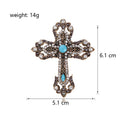 Cross Metal Brooch Pin for Jackets and Lapels 5.1 x 6.1 cm view 2