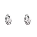 Silver Tone Black Star Crystal Huggie Hoop Earrings view 5
