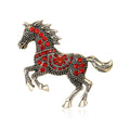 Crystal Prancing Horse Brooch in Four Colors for Jackets Scarves and Lapels view 1