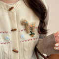 Fabric Horse Brooch White Yuanbao Saddle Embroidered Pin view 4